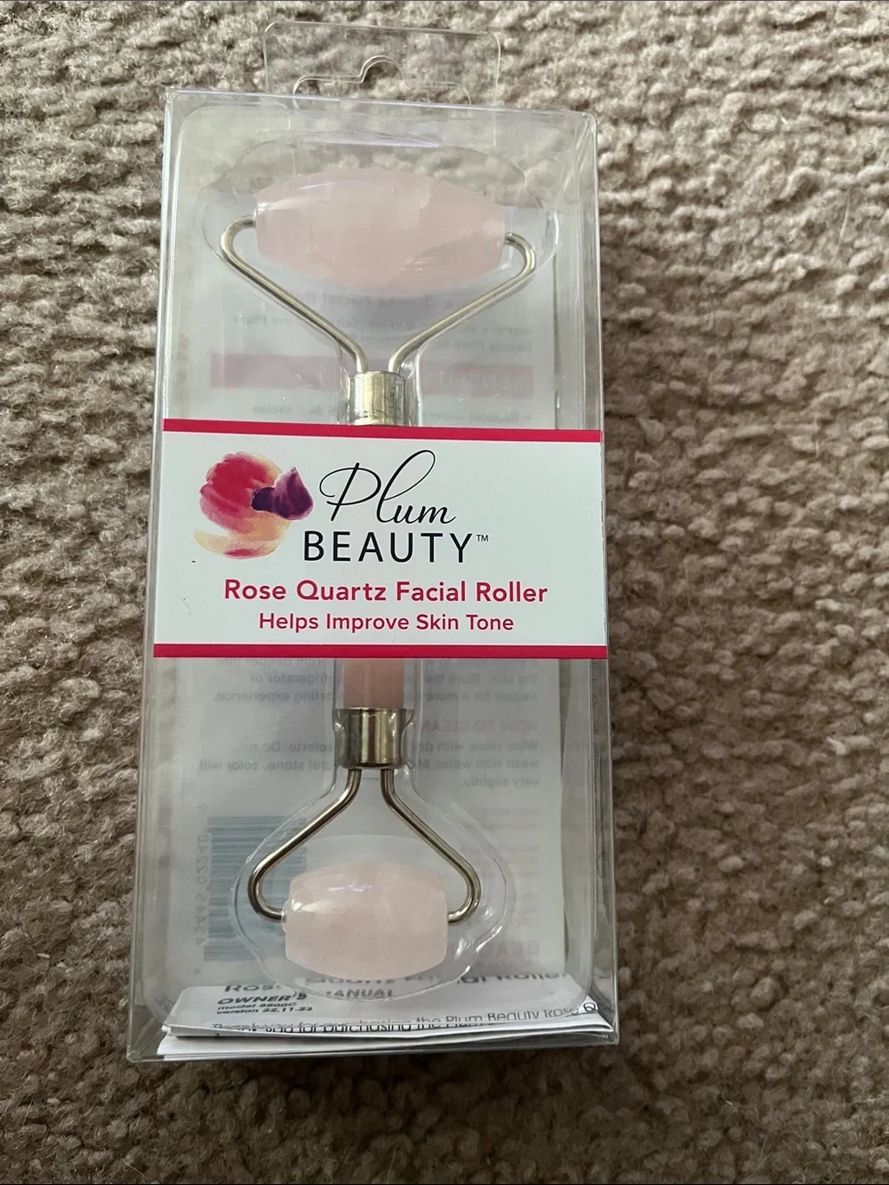 Rose Quartz Facial Roller - Pink